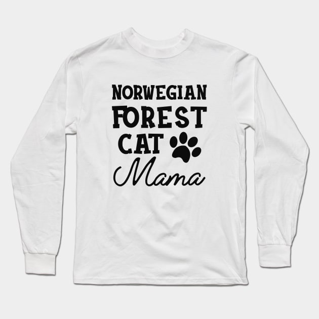 Norwegian Forest Cat Mama Long Sleeve T-Shirt by KC Happy Shop